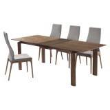 Parker Mid-Century Walnut Wood 5 Piece Dining Set - White BG