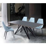 Urbino Contemporary Grey Glass 5 Piece Metal Dining Set