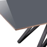 Urbino Contemporary Grey Glass - Dining Table Edge