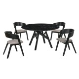Venus Jackie 5 Piece Black Dining Set