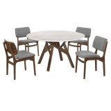 Venus Lima 5 Piece Walnut Dining Set