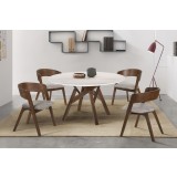 Venus Jackie 5 Piece Walnut Dining Set - Lifestyle