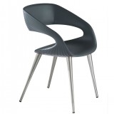Shape Chair in Anthracite PU With Aluminum Legs - Lifestyle