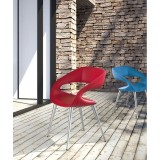 Shape Chair in Red PU With Aluminum - Lifestyle