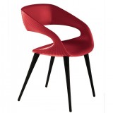 Shape Chair in Red PU With Anthracite - White BG
