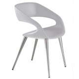Shape Chair In White PU With Aluminum Legs