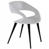 Shape Chair In White PU With Anthracite Legs
