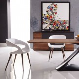 Shape Chair In White PU With Wood Legs