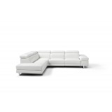 Livio Sectional Large In White - Front with Headrest Closed