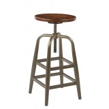 Sullivan Swivel Stool With Pewter & Walnut Finish