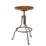 Sullivan Swivel Stool With Pewter & Walnut Finish