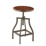 Sullivan Swivel Stool With Pewter & Walnut Finish