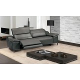 Sofia Electric Motion Loveseat With Manual Adjustable Neck Rest Cushions In Dark Grey