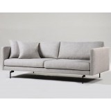 Tux Sofa Light Grey Fabric with Black Power Coated Steel