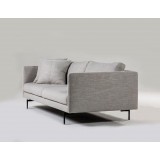 Tux Sofa Light Grey Fabric with Black Power Coated Steel - Side Angled