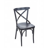 Sofia Cross Back Side Chair In Black Walnut