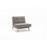 Splitback Elk Chair in Oak Lacquered and Dance Gray Fabric