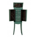 Paris Jewelry Armoire - Sea Green - Front View Opened