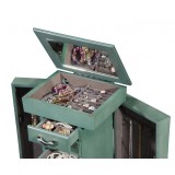 Paris Jewelry Armoire - Sea Green - Drawers Opened