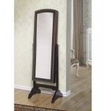 Abby Classic Long Cheval Mirror Jewelry Cabinet Storage Armoire