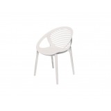 Gravely Arm Chair White Polypropylene -  Angle
