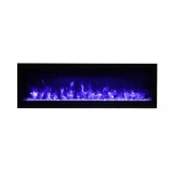 Amantii 50" Basic Clean-face Electric Built-in With Glass With Black Steel Surround - Blue Flame
