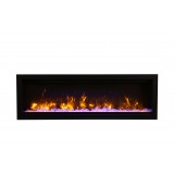Amantii 50" Basic Clean-face Electric Built-in With Glass With Black Steel Surround - Red and Yellow Flame