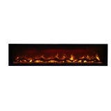 Amantii 74" Basic Clean-face Electric Built-in With Glass With Black Steel Surround - Red Orange Flame