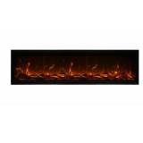 Amantii 74" Extra Tall Clean Face Electric Built-in With Black Steel Surround - Red Flame