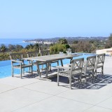 Renaissance Outdoor 7-piece Hand-scraped Wood Patio Dining Set with Extension Table - Lifestyle