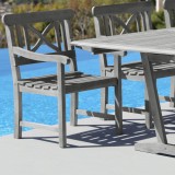 Renaissance Outdoor Hand-scraped Wood Patio Dining Extension Table - Close-Up