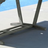 Renaissance Outdoor Hand-scraped Wood Patio Dining Extension Table - Table Leg Close-Up