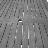 Malibu Outdoor Wood Patio Dining Extension Table - Table Top Close-Up