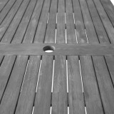 Renaissance Outdoor Patio Hand-scraped Wood Dining Extension Table - Tabletop Close-Up