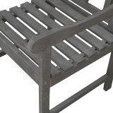 Renaissance Outdoor Wood Patio Extendable Dining Chair - Seat Close-Up