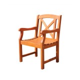 Malibu Outdoor Wood Patio Dining Extension Table - Chair