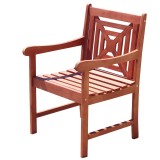 Malibu Outdoor Wood Patio Dining Chair - Angled