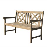 Renaissance Eco-friendly 4-foot Outdoor Hand-scraped Hardwood Garden Bench - Angled