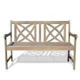 Renaissance Eco-friendly 4-foot Outdoor Hand-scraped Hardwood Garden Bench - Front