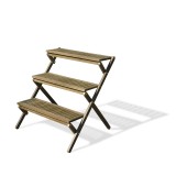 Renaissance Eco-friendly Hand-scraped Hardwood Three-Layer Garden Planter Stand - Angled