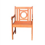 Malibu Eco-friendly Outdoor Hardwood Garden Arm Chair - Front