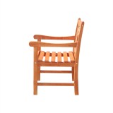 Malibu Eco-friendly Outdoor Hardwood Garden Arm Chair - Side