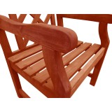 Malibu Outdoor Wood Patio Dining Chair - Seat Arm Close-Up