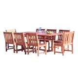 Malibu Outdoor 9-piece Wood Patio Dining Set with Extension Table - White BG
