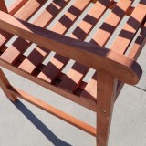 Malibu Outdoor Wood Patio Dining Chair - Seat Close-Up