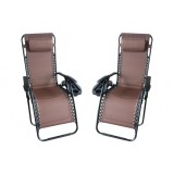 Zero Gravity Recliner/Lounger with Cup Holder - Brown - White BG
