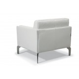 Vania Chair In Leather White - Back Angle