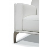 Vania Chair In Leather White - Arm Edge