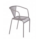 Venice Beach Armchair - E-Coated, Powder Coated Micro-Mesh Steel - Titanium Silver