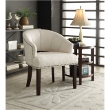 Vivian Chair - Silver Nail Head Trim And Dark Espresso Legs - Otter Velvet Fabric